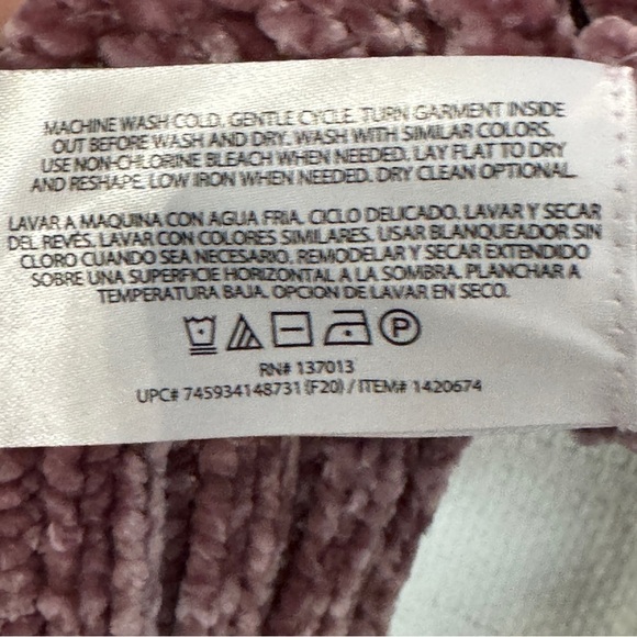 Orvis Chenille V-Neck Sweater | Purple | Size Small - Picture 5 of 6